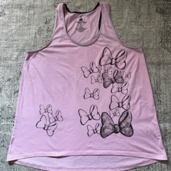 🧡3/15 Disney Parks Authentic Original Pink Tank Top Women's XL - Picture 1 of 8